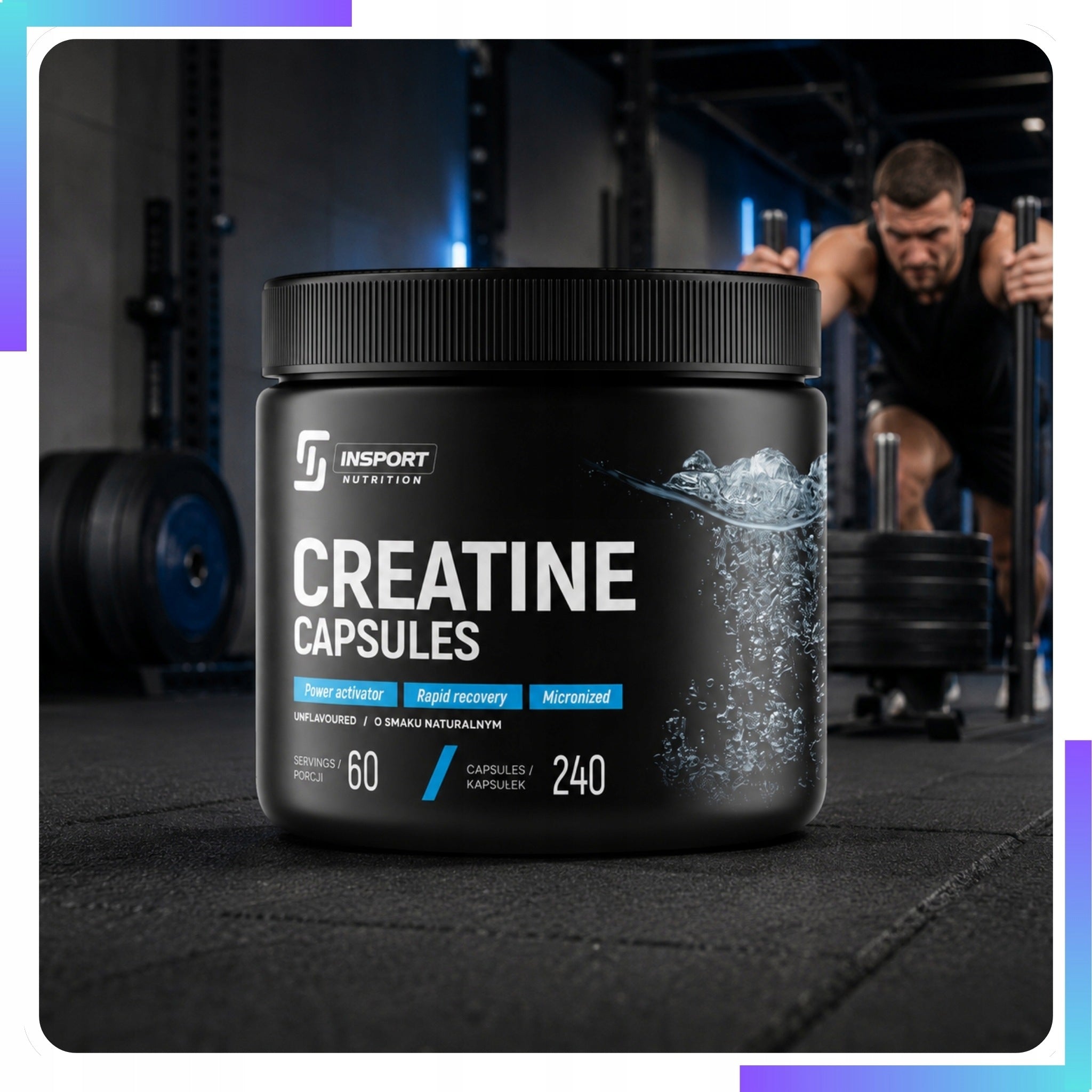CREATINE Monohydrate 240 kap MICRONIZED Creatine Monohydrate | INSPORT Expiration date at least six months from the date of purchase