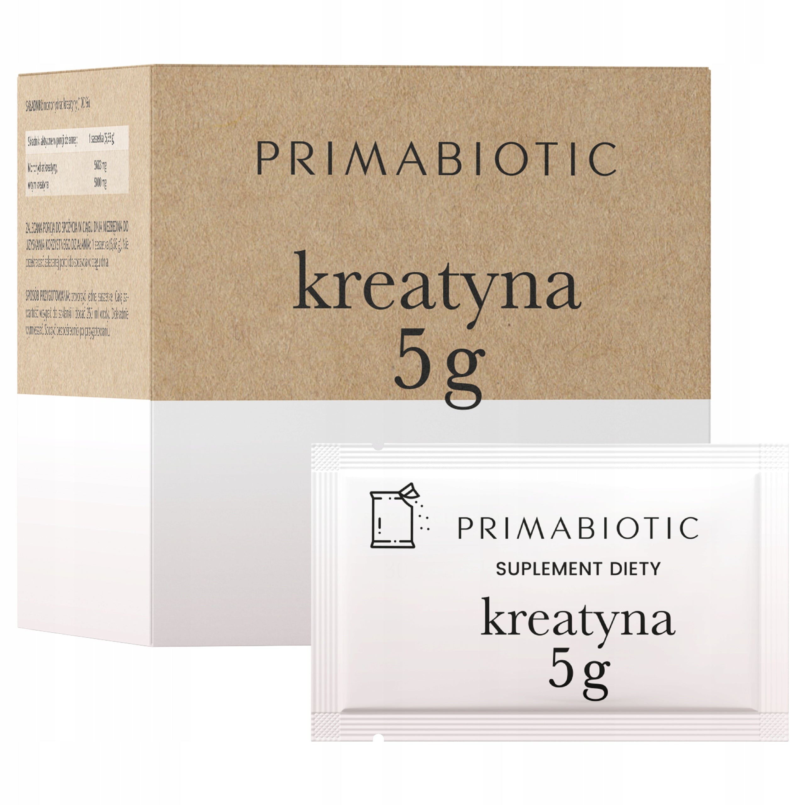 CREATINE NEUTRAL MONOHYDRATE PRIMABIOTIC Concentration Energy 5g x 30sasz.