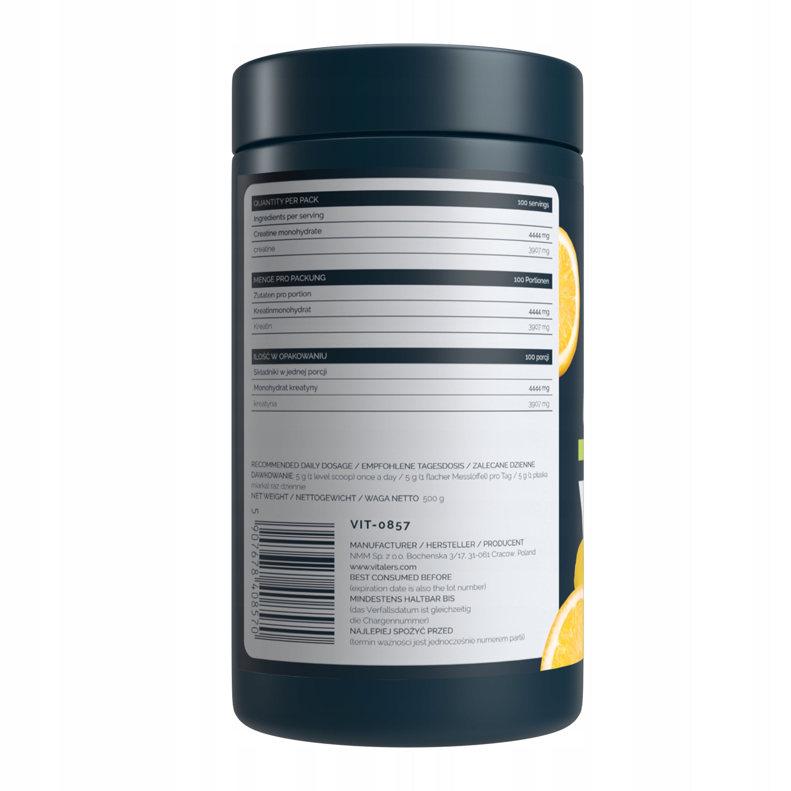 CREATINE PREMIUM Monohydrate 200 MESH Lemon Strength Pump 500 g Expiration date at least 1 year from the date of purchase