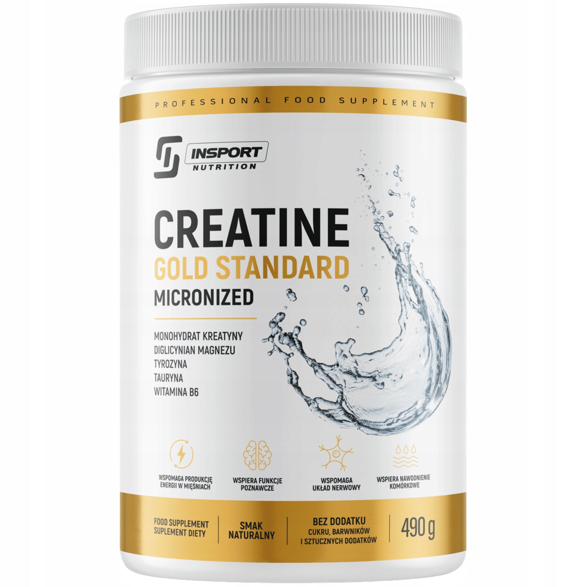 CREATINE + chelated MAGNESIUM + TAURINE + TYROSINE + B6 490g | INSPORT Packaging status original