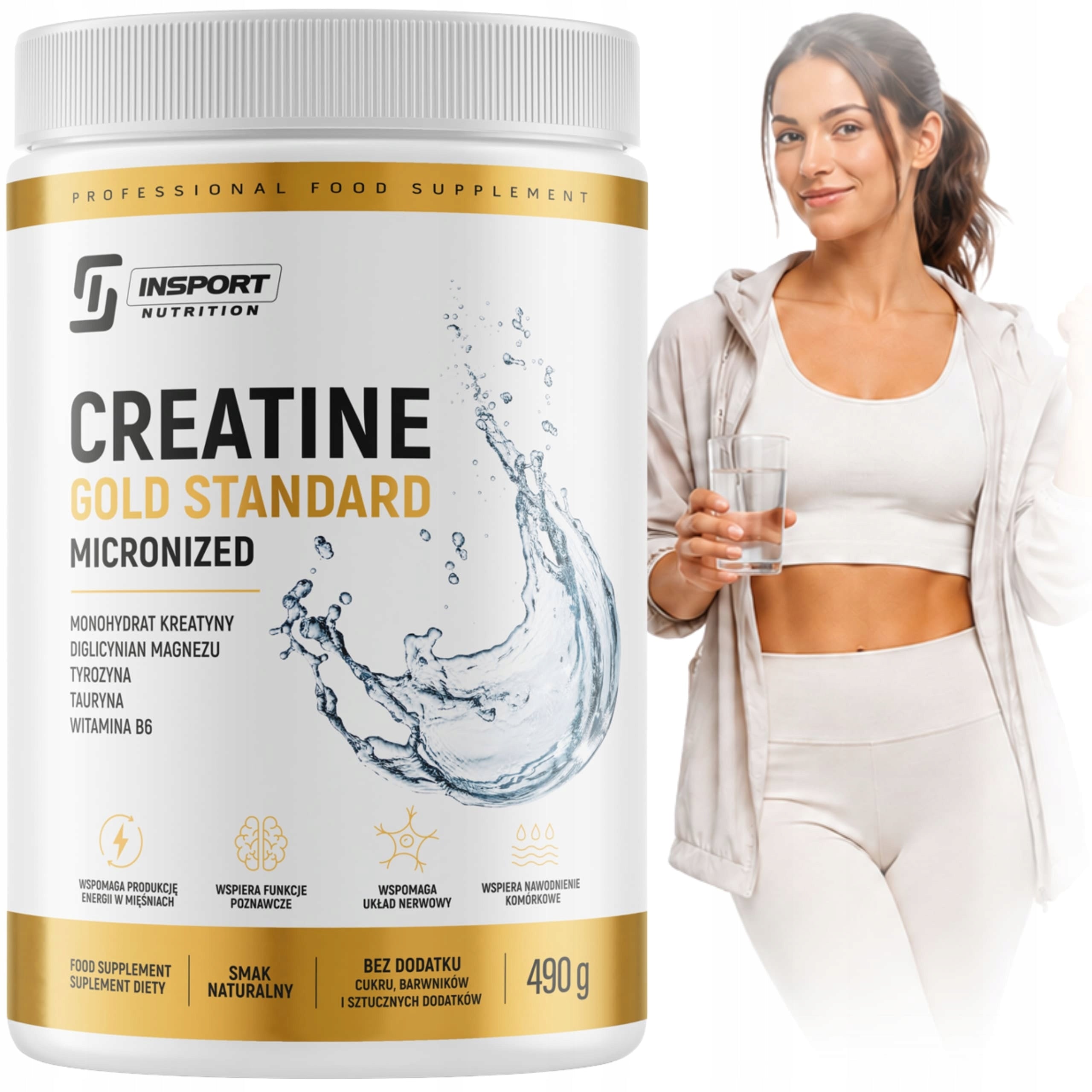 CREATINE + chelated MAGNESIUM + TAURINE + TYROSINE + B6 490g | INSPORT