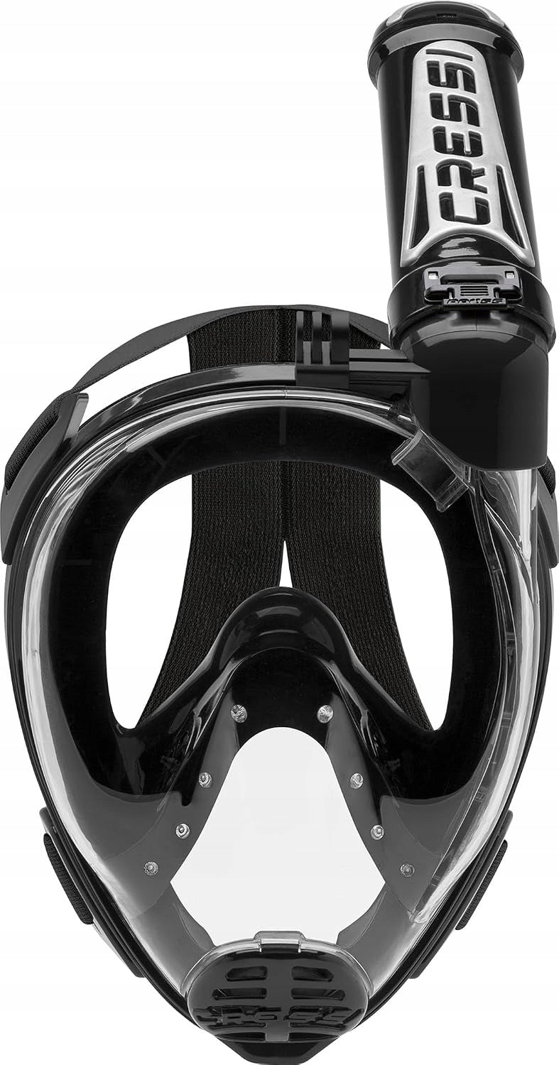 CRESSI Large Mask Vision Tube Dry Handle Action Cam Adult Black Brand Cressi