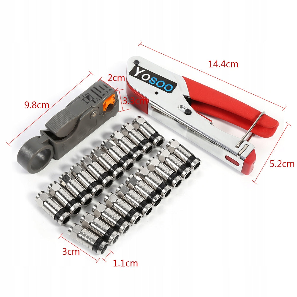 CRIMPER COMPRESSOR PLIERS SET PLUG F RG59/6 20PCS Brand no brand