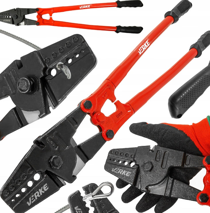 CRIMPER PLIERS FOR CRIMPING STEEL CABLES