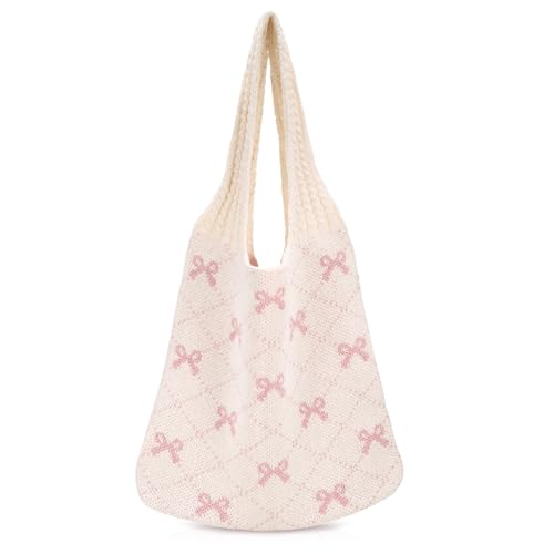 CROCHETED KNIT SHOULDER BAG FOR WOMEN PINK SUMMER HOME Brand no brand