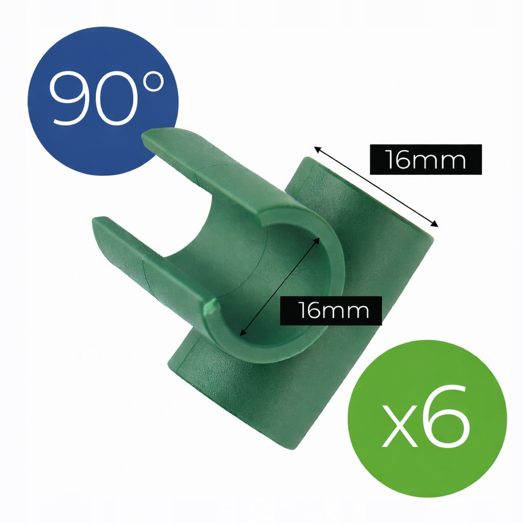 CROSS CONNECTOR FOR POLES 16MM 6PCS 90 DEGREE PEAK ANGLE CONNECTOR Number of pieces 6 pcs