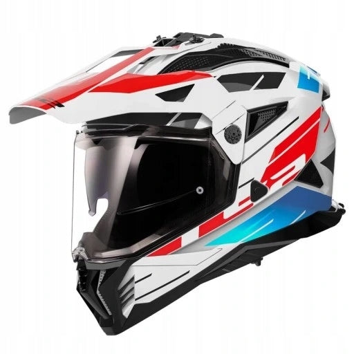 CROSS ENDURO HELMET LS2 MX702 PIONEER II BLUE RED SIZE XL