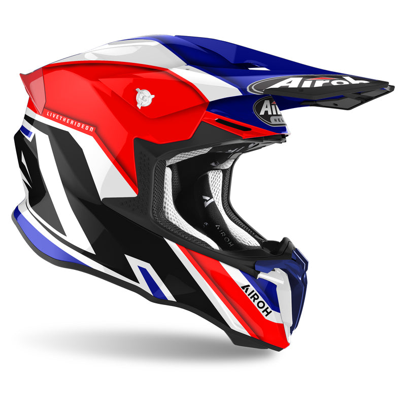 CROSS ENDURO QUAD OFFROAD AIROH TWIST 2.0 SHAKEN BLUE GLOSS HELMET, size S HIT EAN (GTIN) 8029243346739
