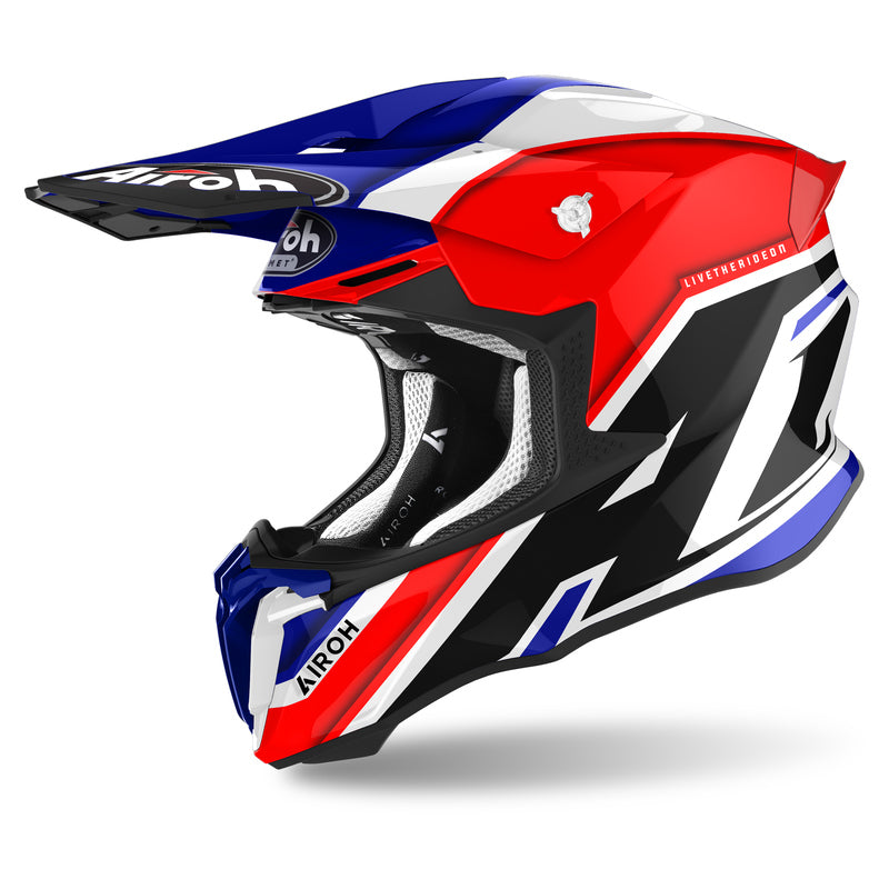 CROSS ENDURO QUAD OFFROAD AIROH TWIST 2.0 SHAKEN BLUE GLOSS HELMET, size S HIT