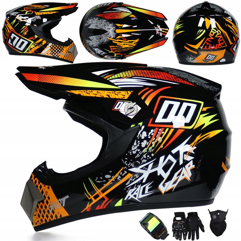 CROSS HELMET CHILDREN'S ENDURO QUAD +GLOVES+GOGLES