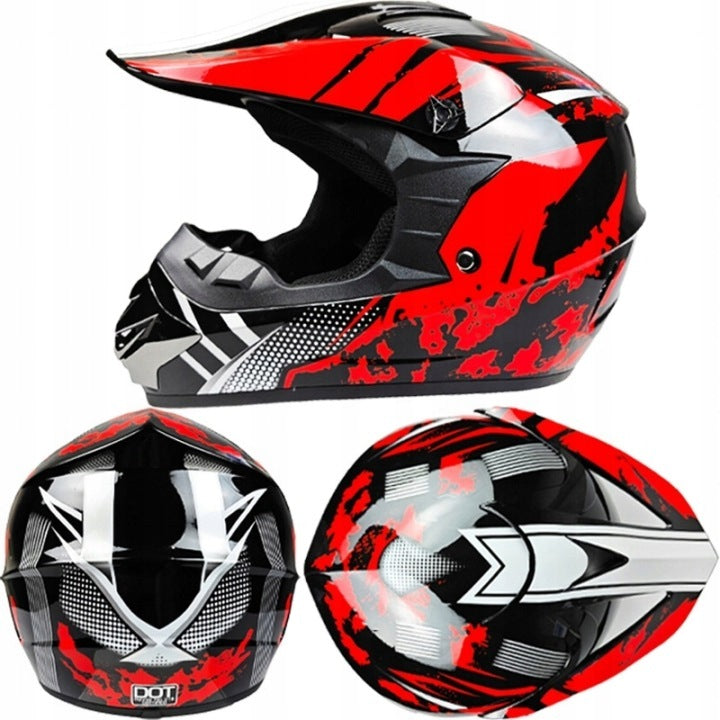 CROSS HELMET CHILDREN'S MOTORCYCLE ENDURO QUAD +GLOVES + GOGGLES S Manufacturer no brand