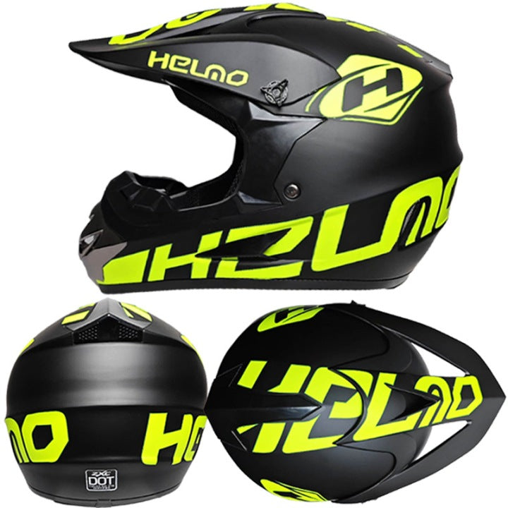 CROSS HELMET CHILDREN'S MOTORCYCLE ENDURO QUAD +GLOVES + GOGGLES S Size S