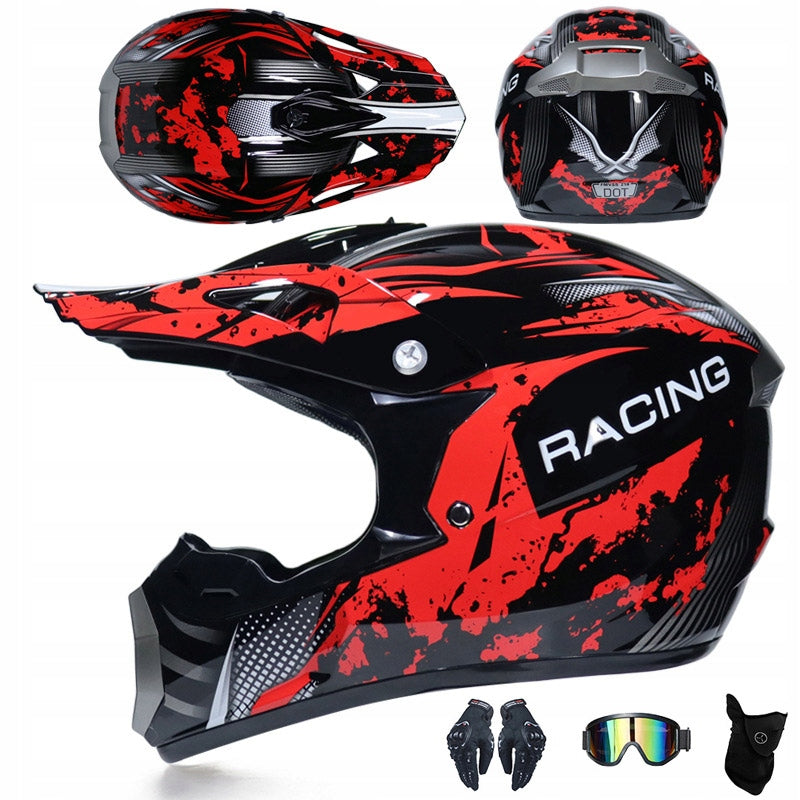 CROSS HELMET ENDURO MONSTER MOTORCYCLE + GLOVES + GOGGLES SET