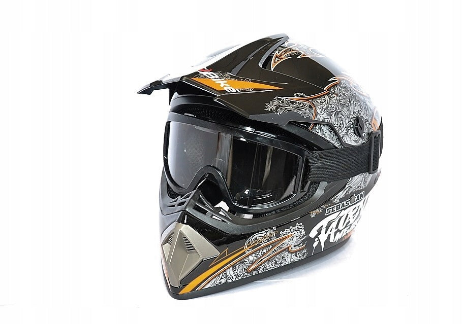 CROSS HELMET FOR ENDURO QUAD ATV BIKE BMX SCOOTER MTB S 55-56 +GOGLES EAN (GTIN) 5900802188683