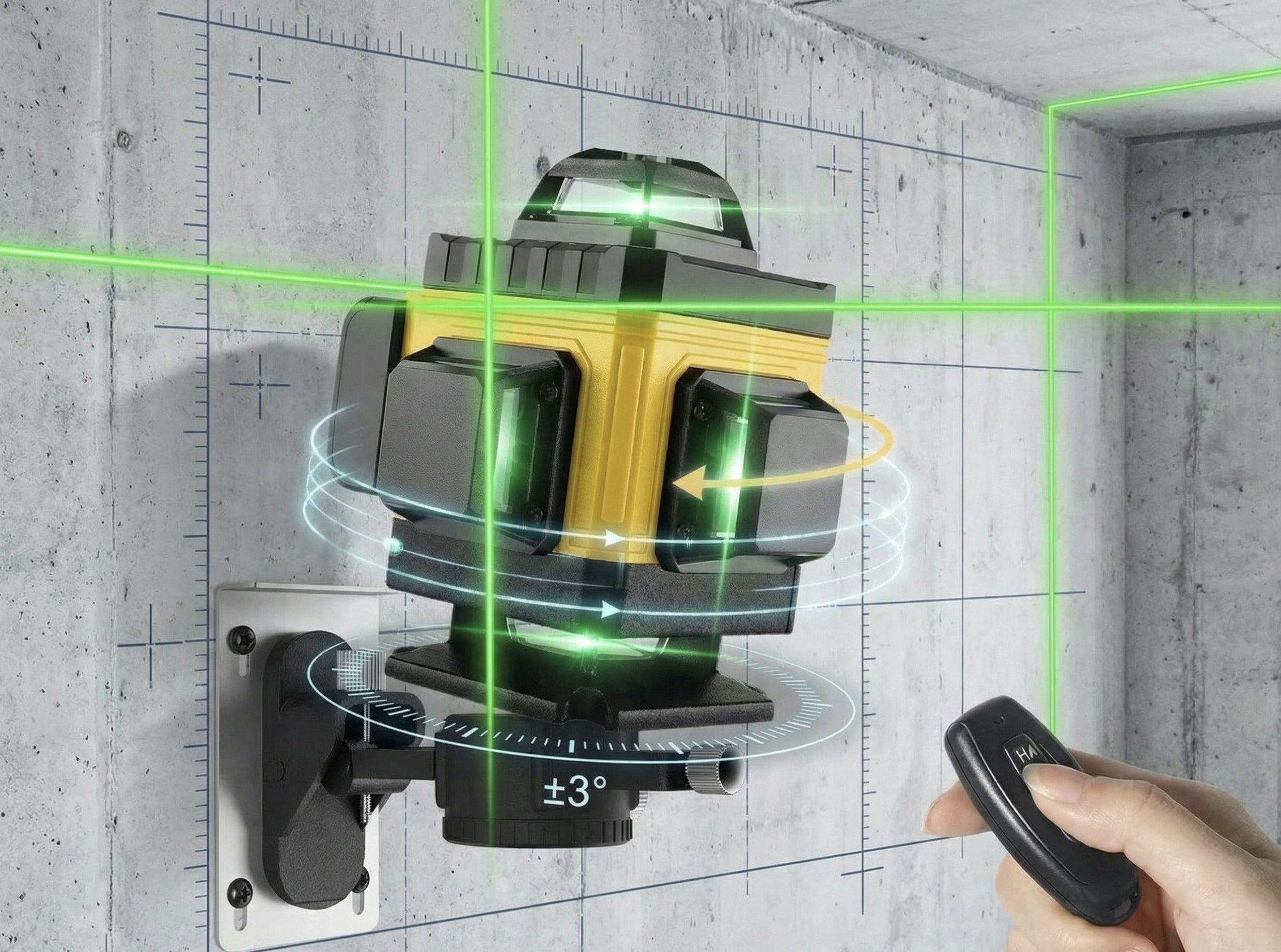CROSS LASER 360 WITH TRIPOD 16 LINES 4D SELF-LEVELING LEVEL Model POZIOMICA LASEROWA LASER SAMOPOZIOMUJĄCA STATYW