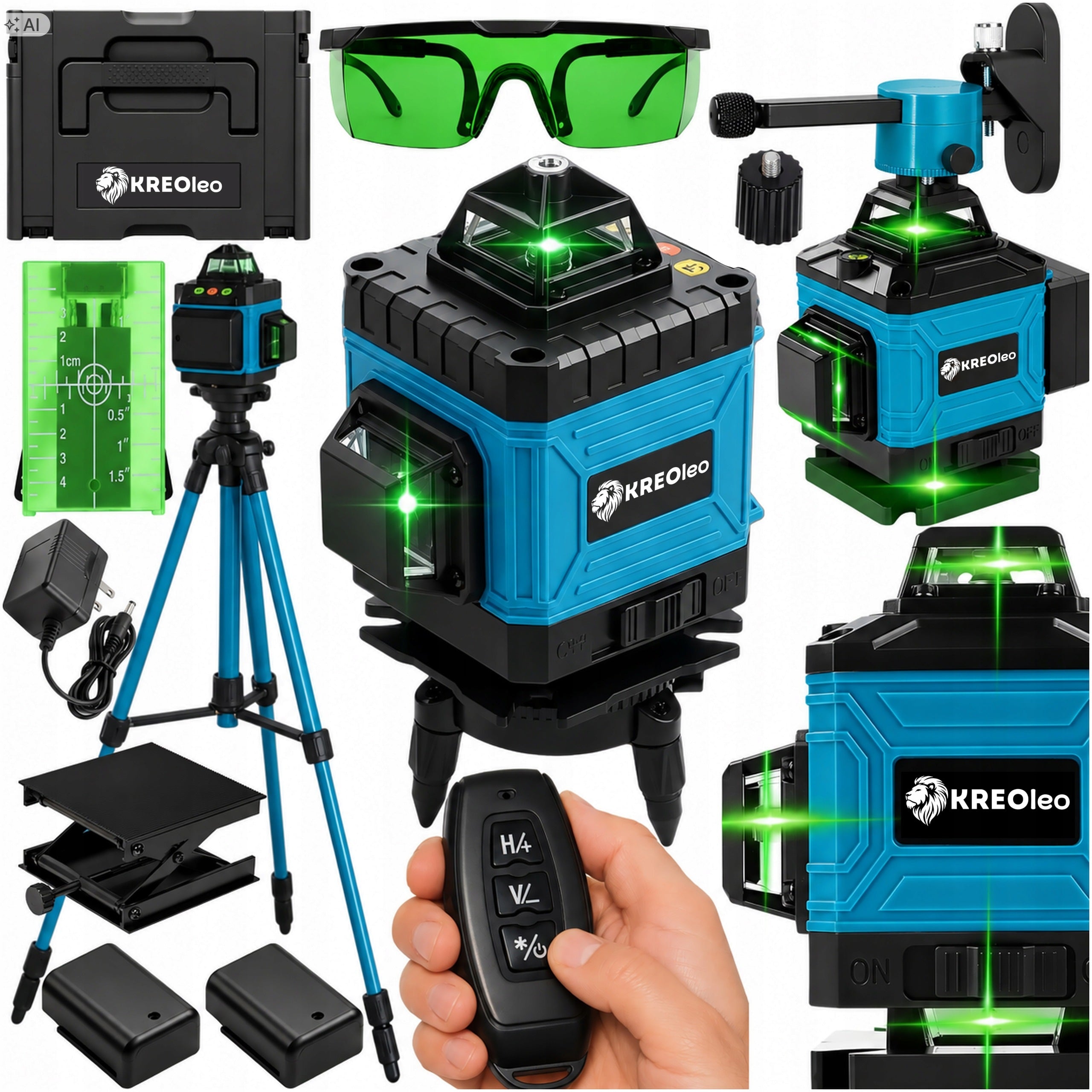 CROSS LASER 4D 360 LASER LEVEL 16 LINES GREEN TRIPOD SET PRO