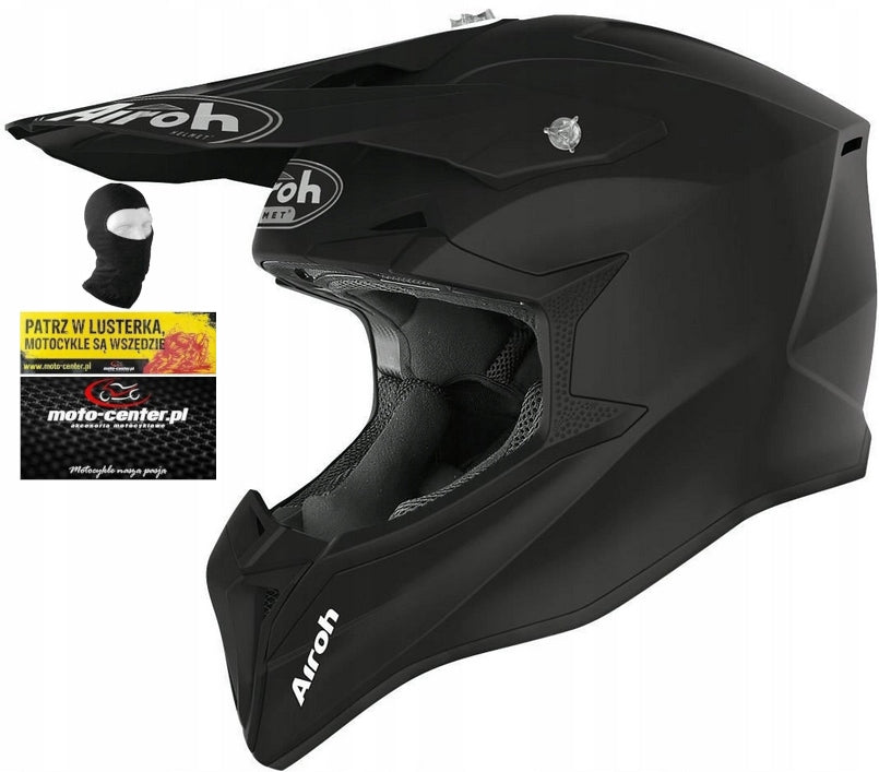 CROSS OFF-ROAD AIROH WRAAP BLACK MATT rL HELMET 3xFREE