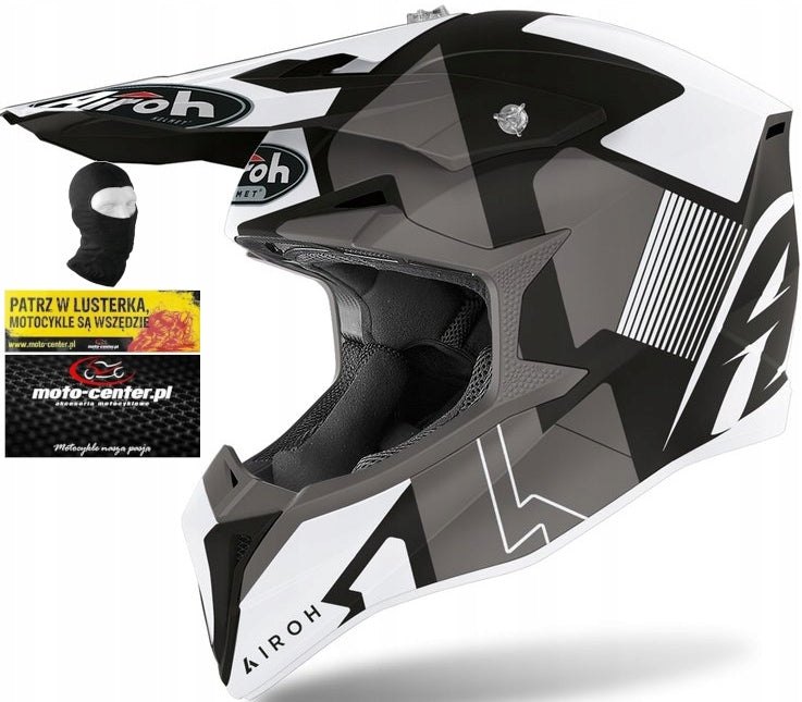 CROSS OFF-ROAD AIROH WRAAP RAZE BLACK HELMET r.L3xFREE