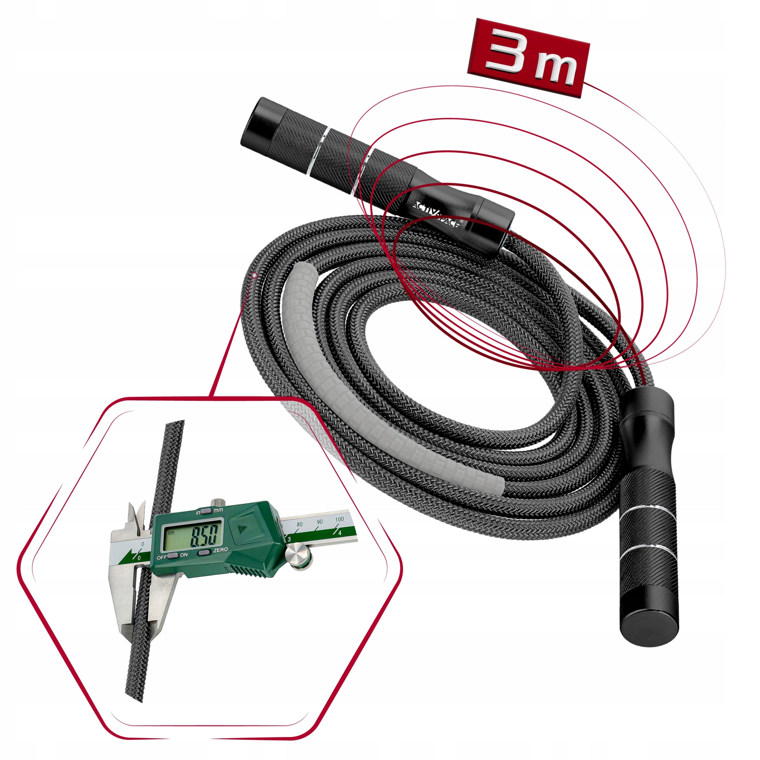CROSSFIT ALUMINUM ADJUSTABLE BOXING JUMP ROPE WITH BEARINGS DURABLE Model Skakanka bokserska crossfit regulowana aluminiowa