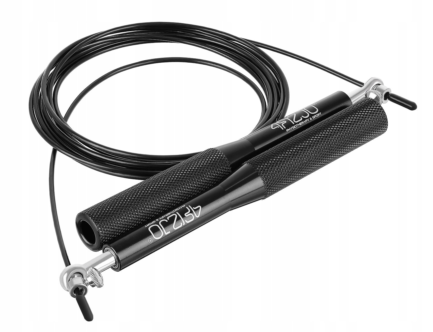 CROSSFIT ALUMINUM BOXING JUMP ROPE WITH BEARINGS ADJUSTABLE FITNESS SPEED Color black