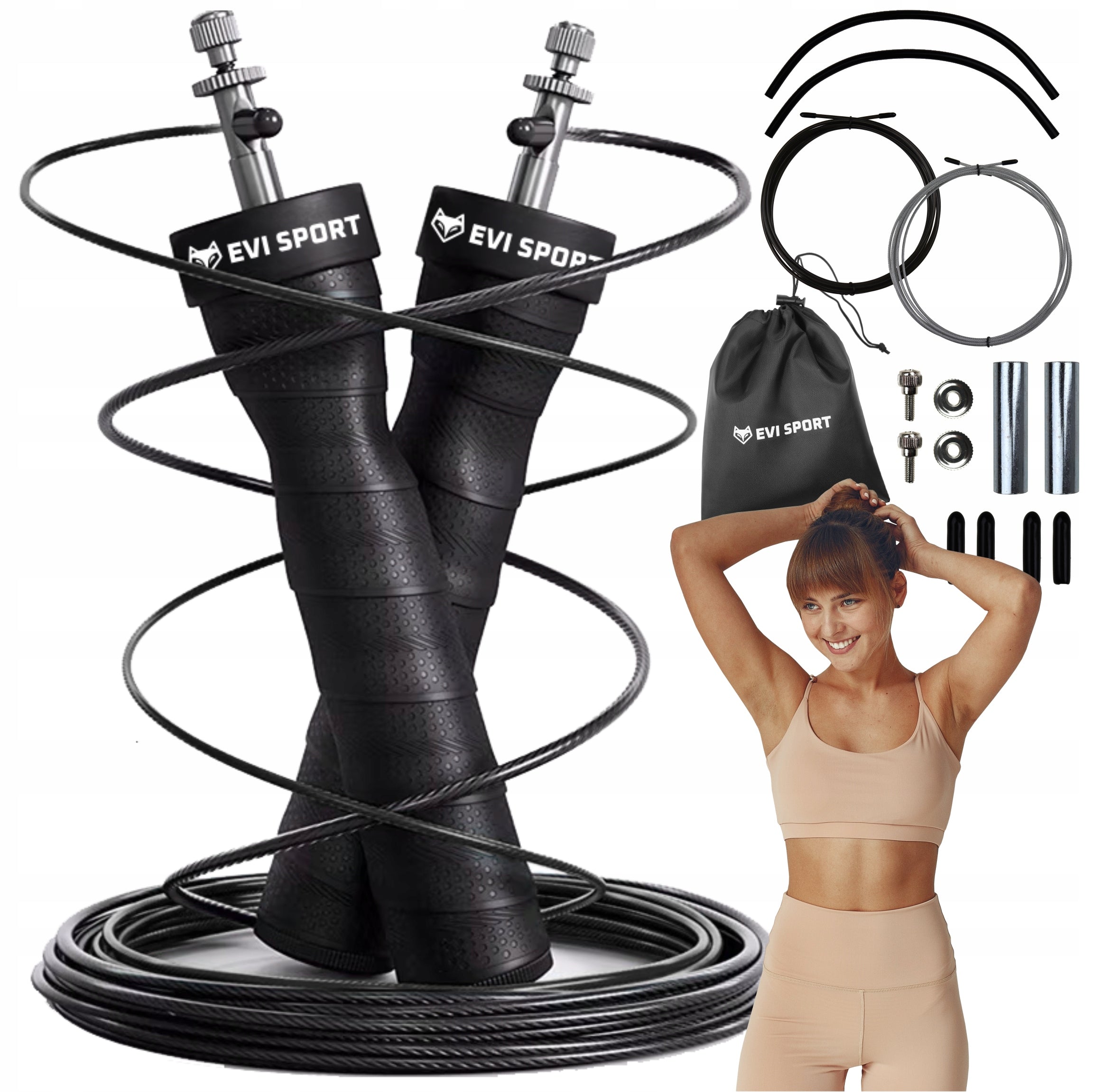 CROSSFIT BOXING JUMP ROPE ADJUSTABLE WITH BEARINGS AND LOAD DURABLE