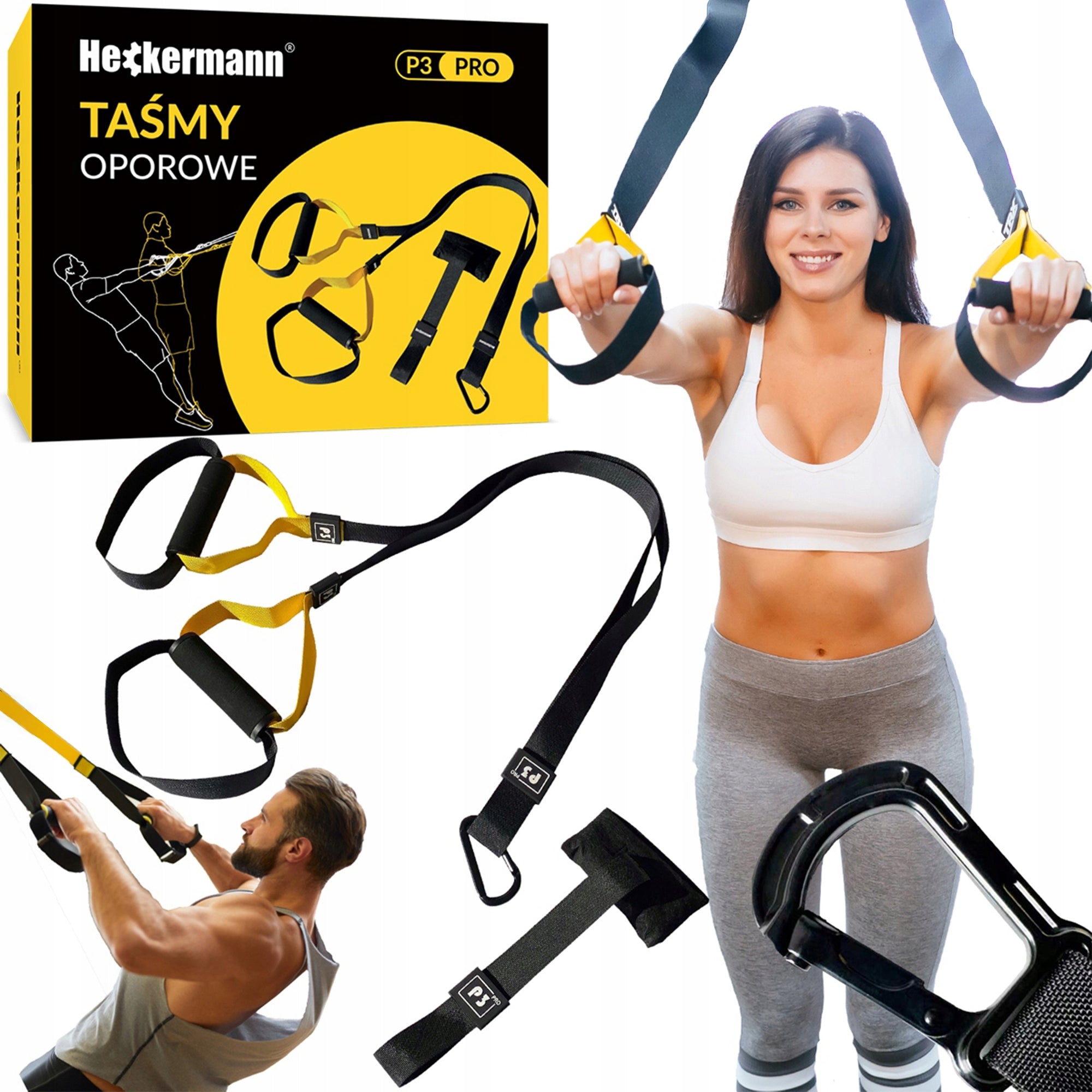 CROSSFIT EXERCISE TAPES RESISTANCE FIT BELTS TRAINING HANDLES WITH ACCESSORIES