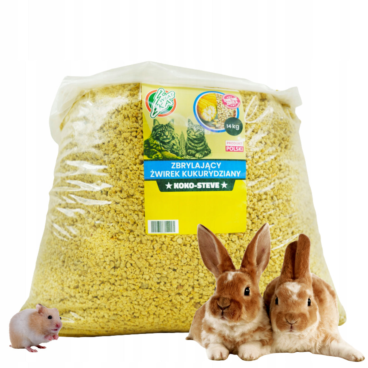 CRUSHED FINE Clumping Corn Natural Bio 14kg
