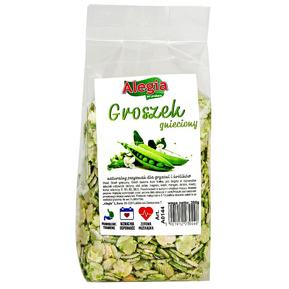 CRUSHED PEAS PLAQUES DELICACY FOR RODENTS KROLIKOW BLONDE WHITE 130G Brand Alegia