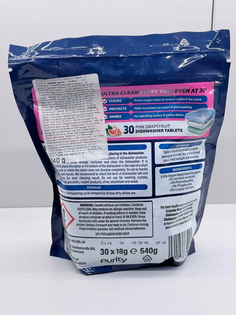 CRYSTALE PLATINUM DISHWASHER TABLETS Manufacturer code 2106