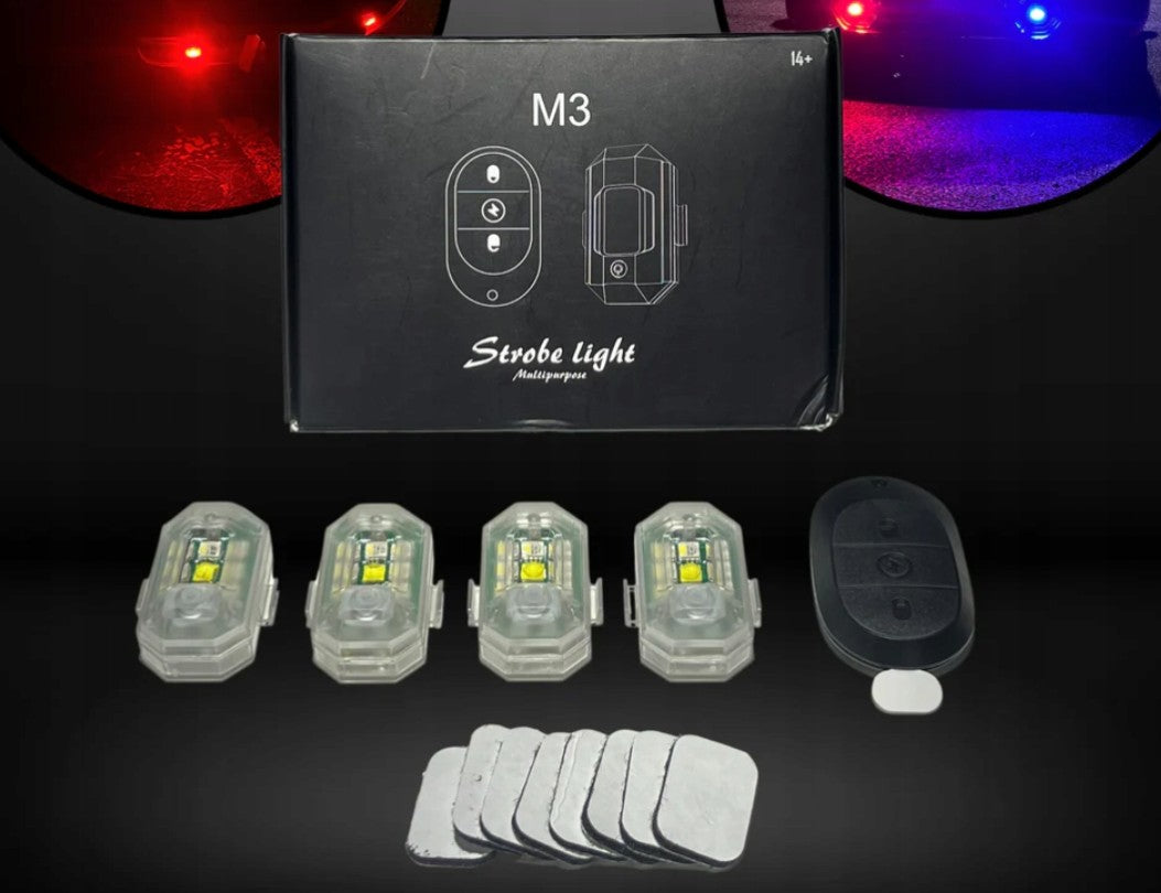 CSTG LED Strobe Lights 4 Pack for Car, Drone, Bike, Motorcycle