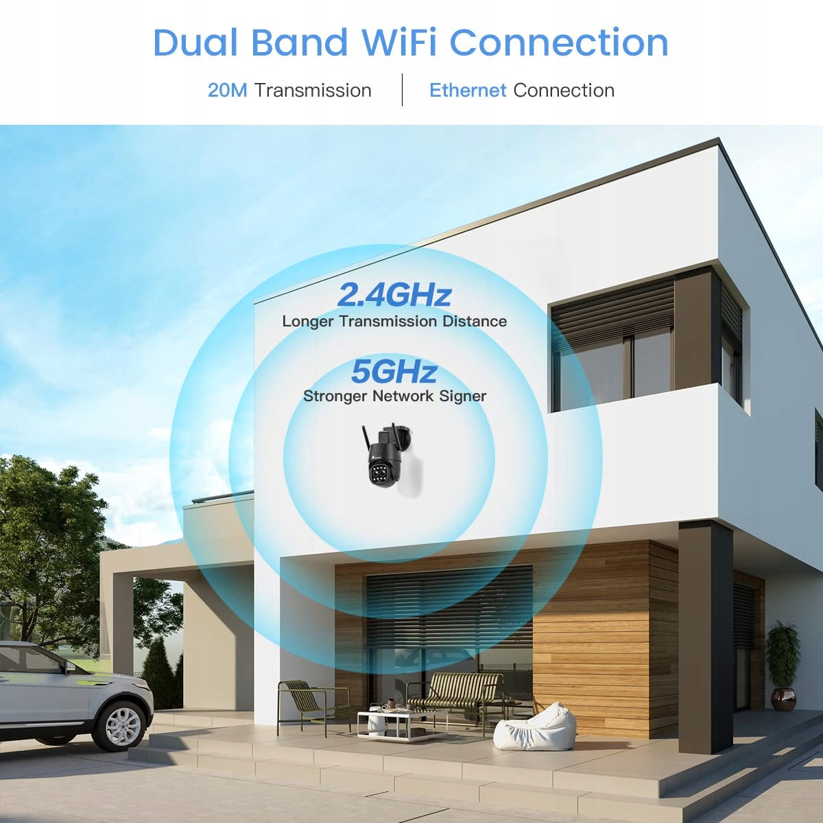 CTRONICS Outdoor Camera 2.5K 4MP Zoom Hybrid WiFi 355°90° At Night Brand Ctronics