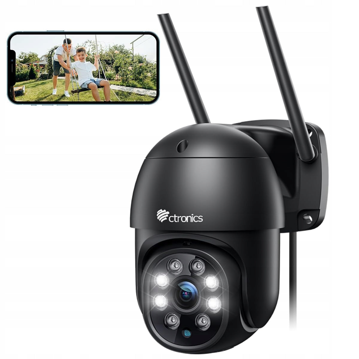 CTRONICS Outdoor PTZ Camera 1080P IP WiFi Night Vision Audio IP66 64GB