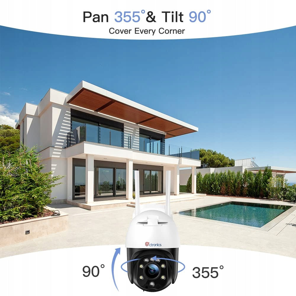 CTRONICS Outdoor PTZ Camera WiFi 1080P IP Night Camera Vision 30m Audio Packaging status original