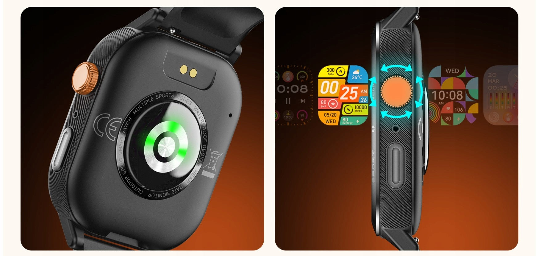 CUBOT U1 AI SMARTWATCH SPORTS WATCH MEN'S PULSE TALK TEL WATERPROOF Packaging status original