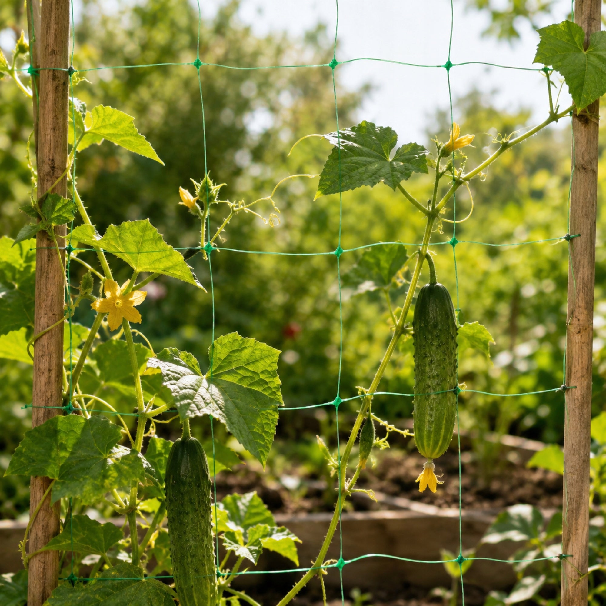 CUCUMBER NET FOR CLIMBING PLANTS 2 x 20 m VEGETABLES TOMATOES GARDEN SUPPORT Manufacturer code K12809
