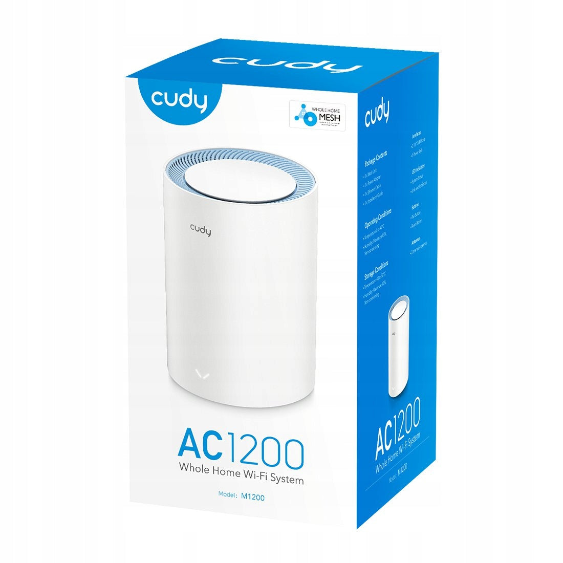 CUDY M1200 MESH WIFI SYSTEM AC1200 ROUTER DUAL BAND VPN WHITE ACCESS POINT Packaging status original