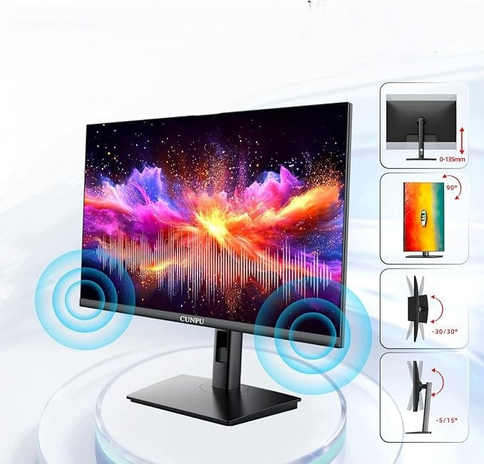 CUNPU 24-inch monitor 4K, height adjustable, with 2 G3377 speakers Model G3377Js