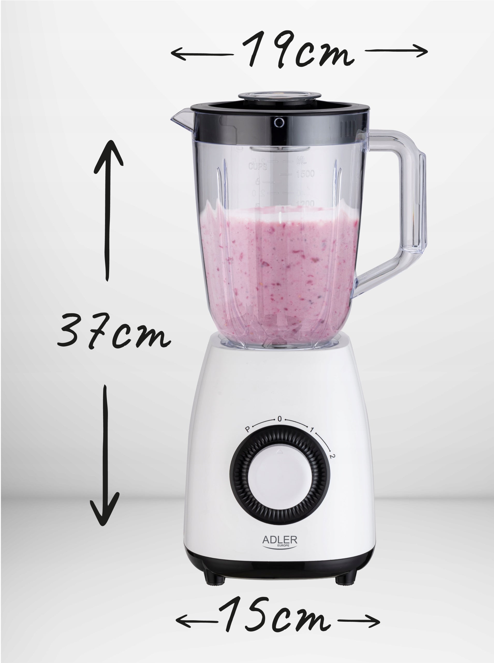 CUP BLENDER 1,5L 1000W Smoothie Mixer Cocktail Soups Adler Measure Manufacturer code AD4085