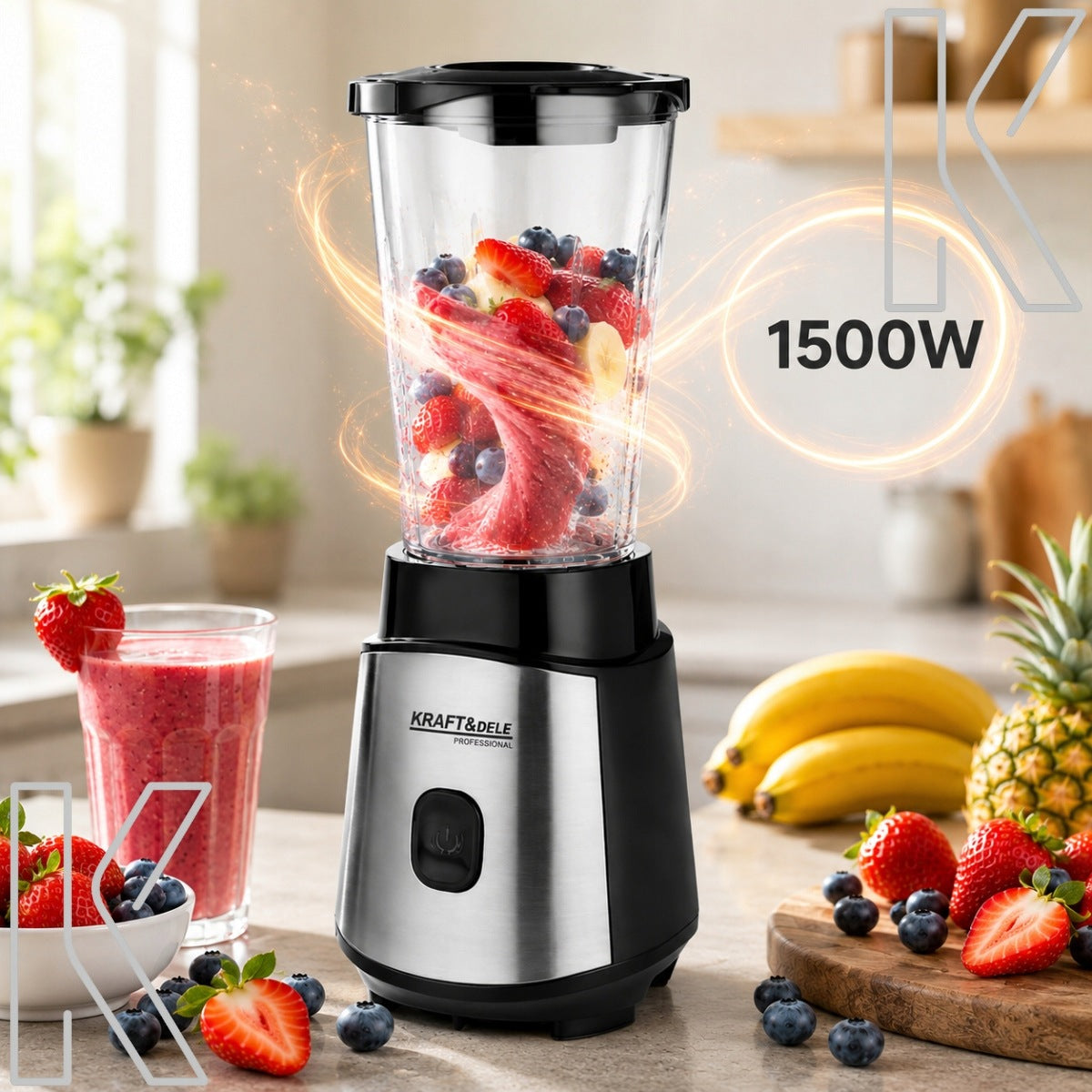 CUP BLENDER 1500W ICE COCKTAIL SMOOTHIE MIXER GRINDER + 2 WATER BOTTLES Manufacturer code BLENDER KIELICHOWY MIKSER 1500W DO SMOOTHIE