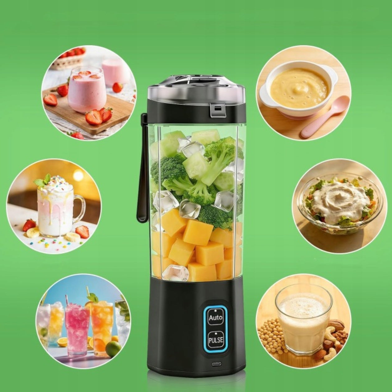 CUP BLENDER 360W PORTABLE TRAVEL CORDLESS 0,7L Manufacturer code BLENDER KIELICHOWY 360W PRZNOŚNY PODRÓŻNY