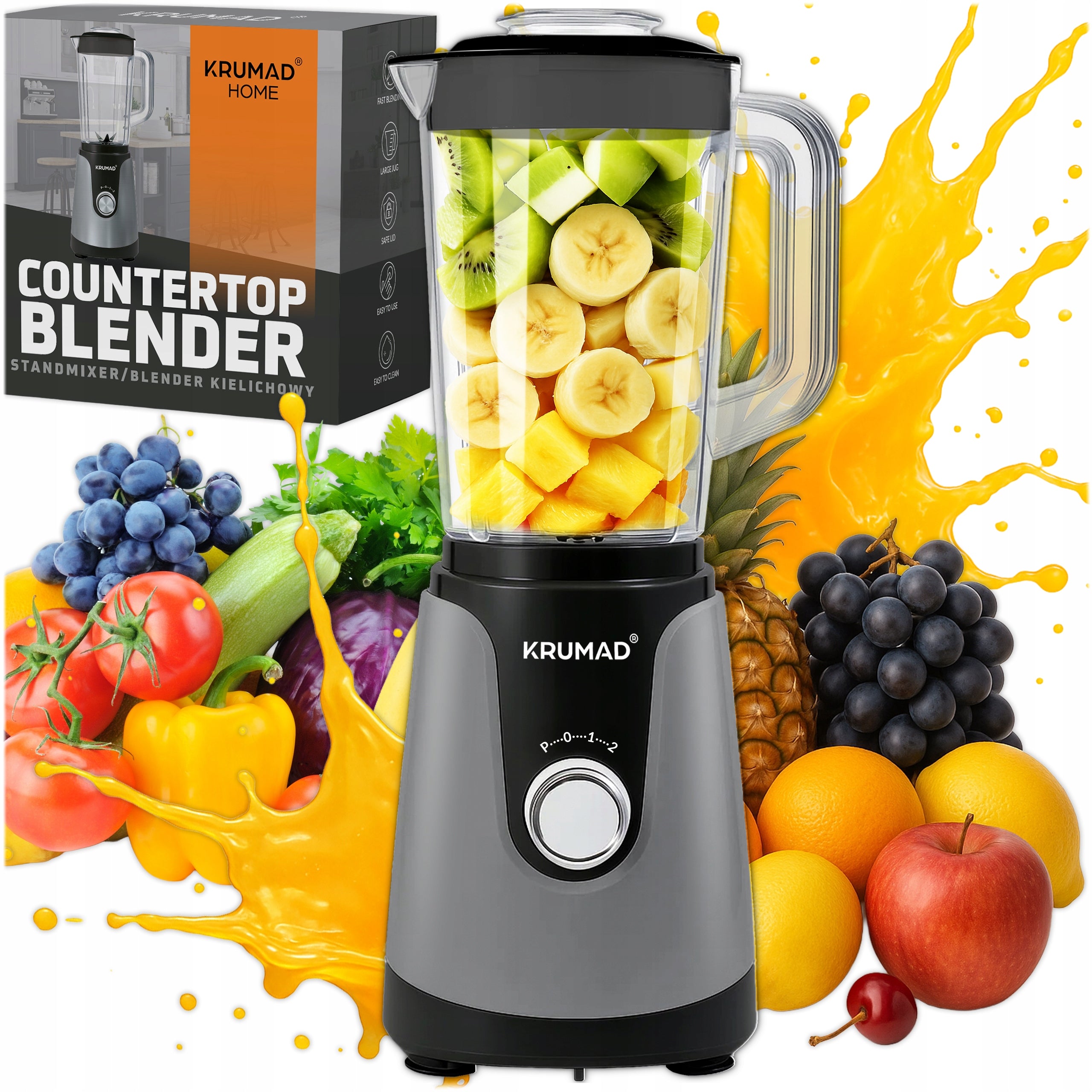 CUP BLENDER FOR SMOOTHIE COCKTAILS SOUP SAUCES LARGE 1200W 1,2L 2 GEARS