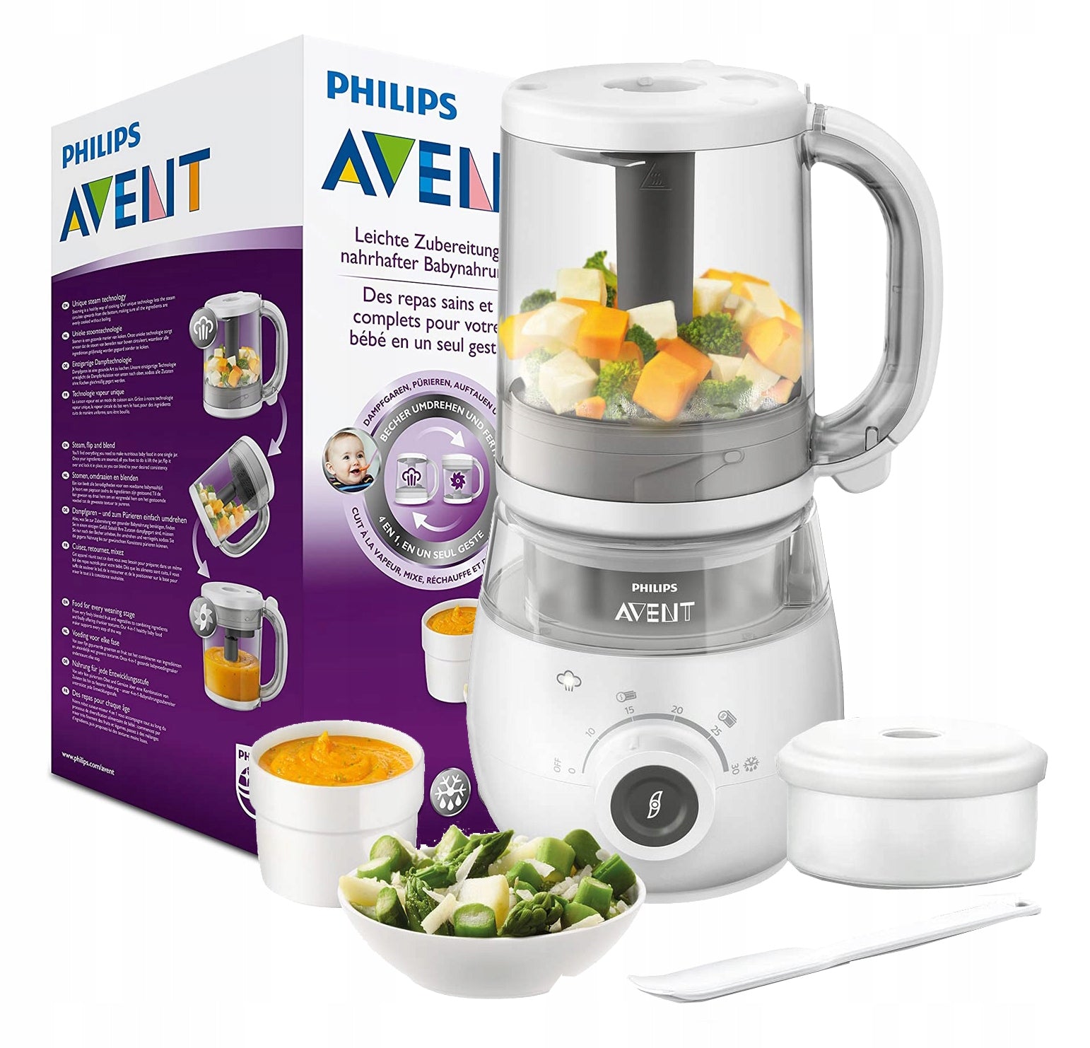 CUP BLENDER PHILIPS AVENT SCF883/01 STEAMER MIXER 4 IN 1 400W WHITE