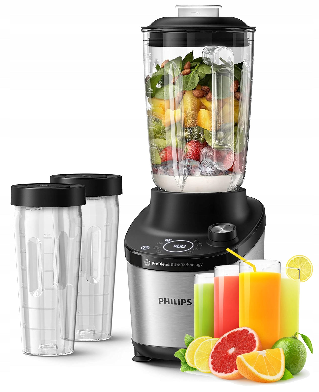 CUP BLENDER PHILIPS PROBLEND ULTRA 7000 HR3760/10 1500W + 2 WATER BOTTLES