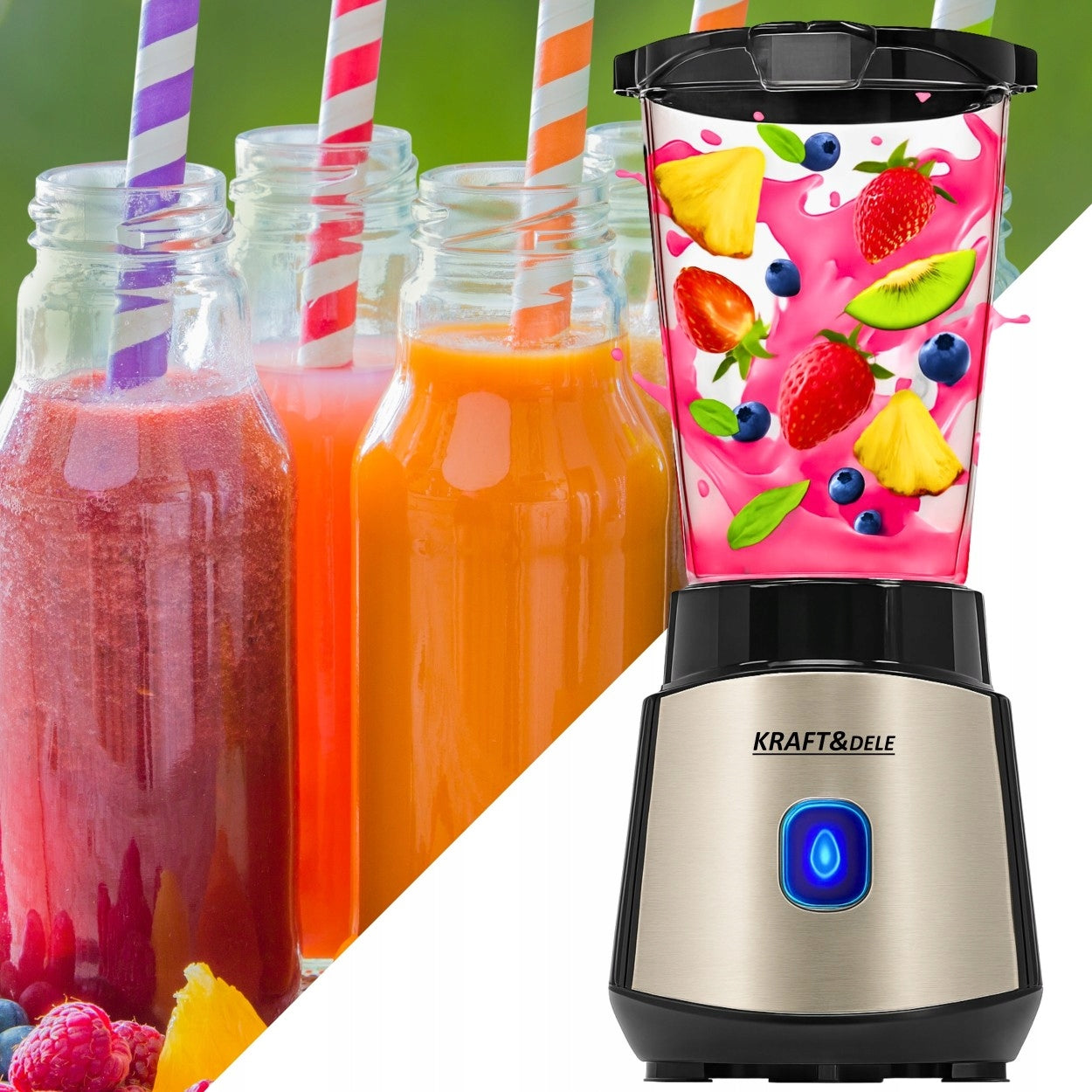 CUP BLENDER SMOOTHIE COCKTAIL MIXER CRUSHES ICE 1500W + 2 WATER BOTTLES EAN (GTIN) 5907348901851