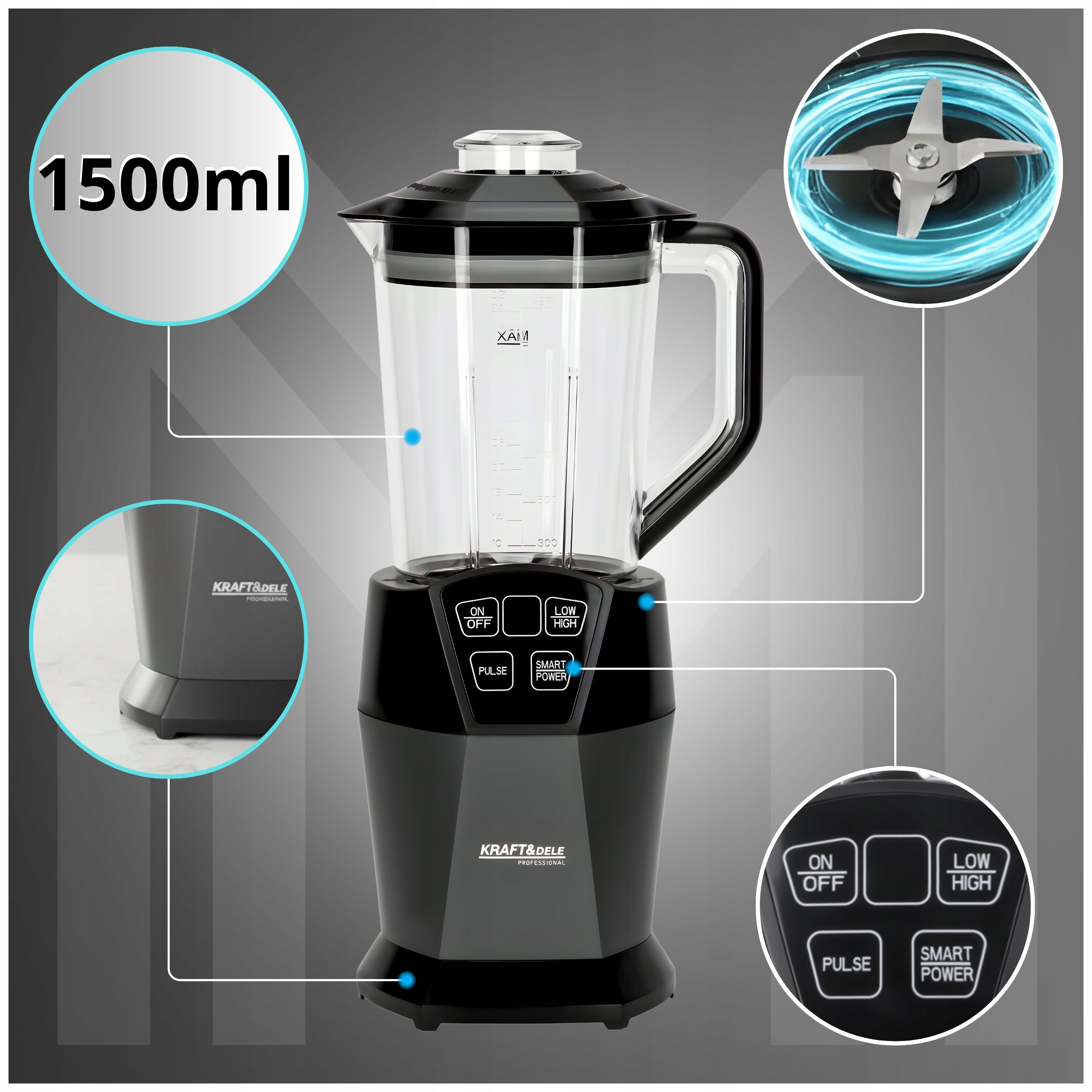 CUP BLENDER STRONG 1850W FOR SMOOTHIE COCKTAILS 4in1 CRUSHES ICE WATER BOTTLE Packaging status original