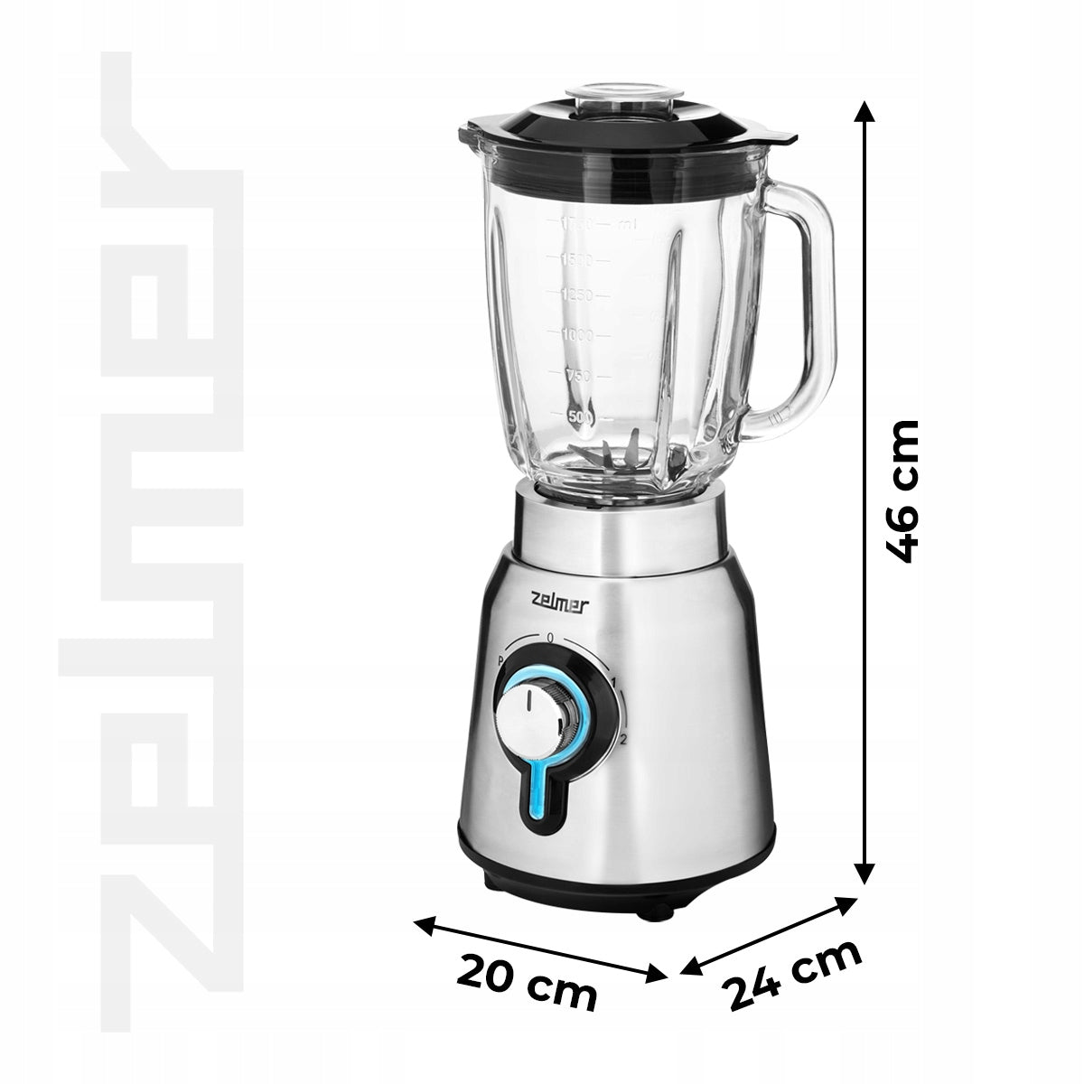 CUP BLENDER ZELMER SMOOTHIE COCKTAIL CRUSHES ICE MIXES GLASS 1250W Packaging status original