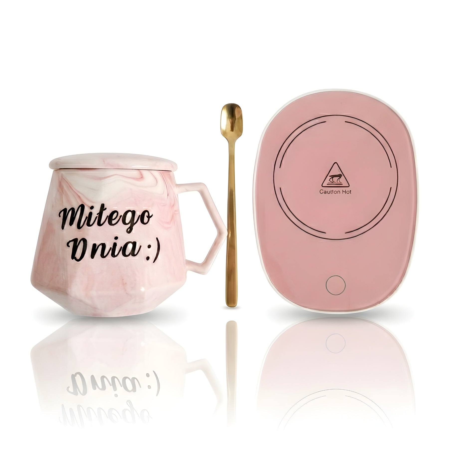 CUP WARMER Ceramic Mug TEA SET GIFT Dominant color pink