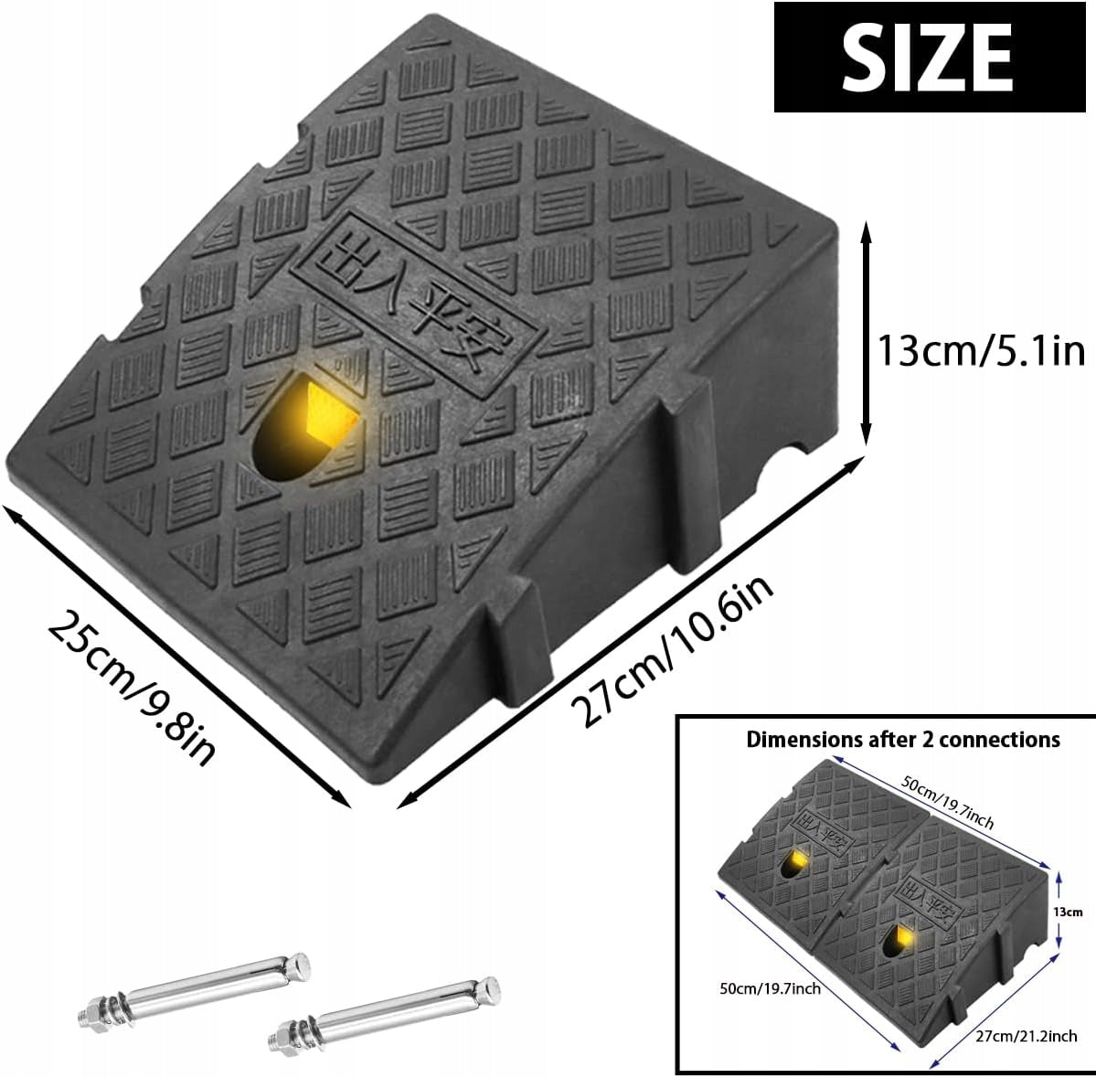 CURB RAMP RUBBER BIKES DRIVEWAY 27X25X13 2 PIECES STRONG DURABLE Brand Luka