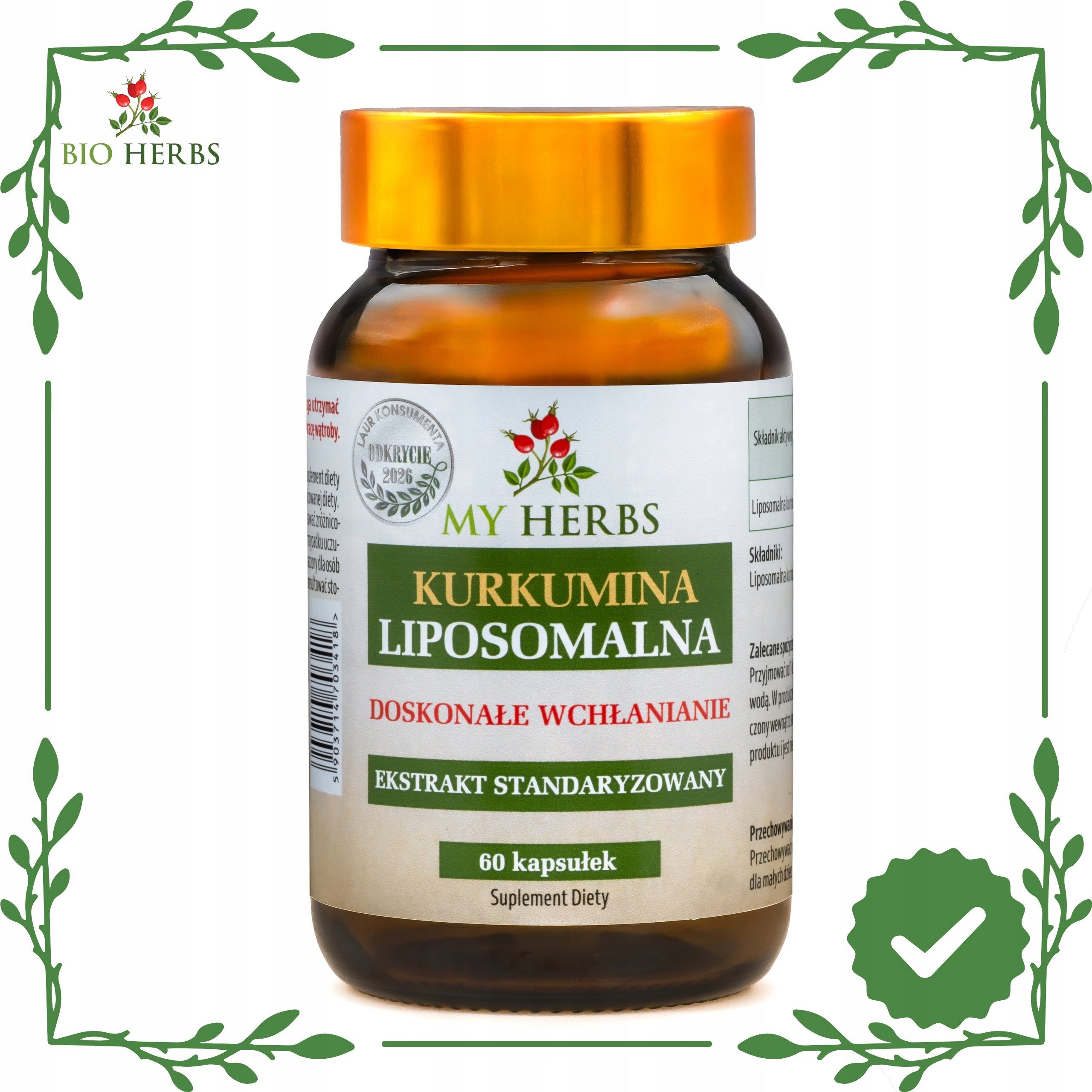 CURCUMIN LIPOSOMAL EXTRACT STANDARDIZED 60 CAPSULES Medical device no