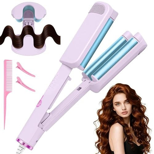 CURLING IRON 32 MM BEACH WAVES ANIONIC FOR HAIR 4 TEMPERATURES FOR WOMEN Brand no brand